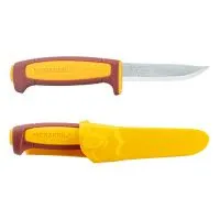 Нож Morakniv Basic 511 лимитированный 2023 углеродистая сталь, пласт. ручка (красная) желтая вставка, 14146