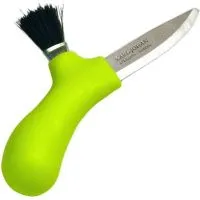 Нож Morakniv Karl-Johan для грибов, нержавеющая сталь, цвет лайм, щетка из конского волоса, 10935