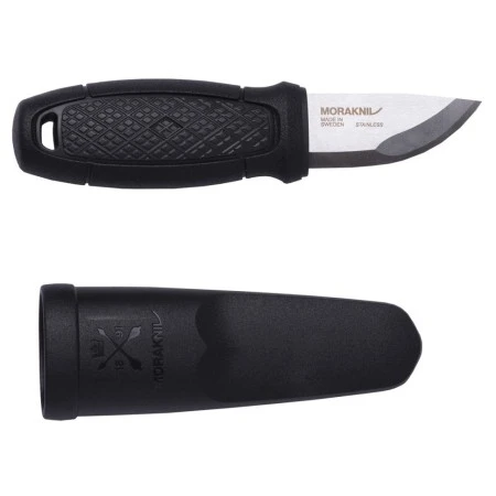 Нож Morakniv Eldris, нержавеющая сталь, цвет черный, с ножнами, 12647 (Поврежденная упаковка)