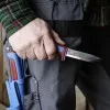 Нож Morakniv Basic 511 лимитированный 2025 углеродистая сталь, пласт. ручка (красная) синяя вставка