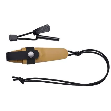 Нож Morakniv Eldris, нержавеющая сталь, цвет желтый, ножны, шнурок, огниво, 12632