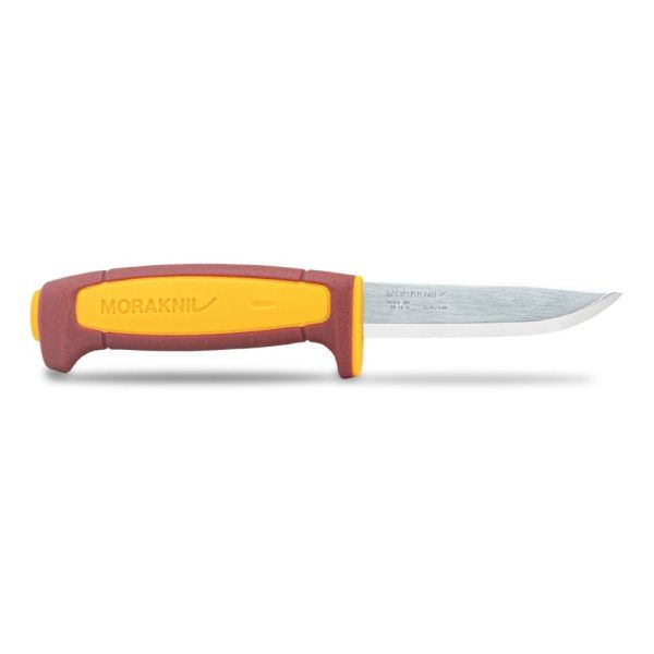Нож Morakniv Basic 511 лимитированный 2023 углеродистая сталь, пласт. ручка (красная) желтая вставка, 14146